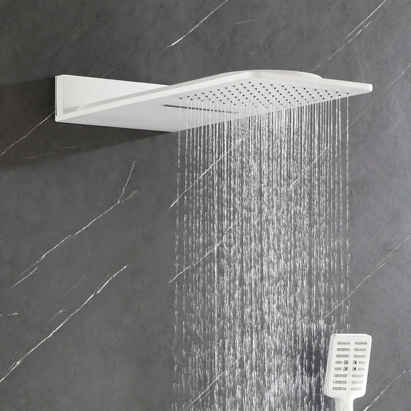 Wall Mounted Waterfall Rain Shower System With 3 Body Sprays & Handheld Shower, photo 2 of 10