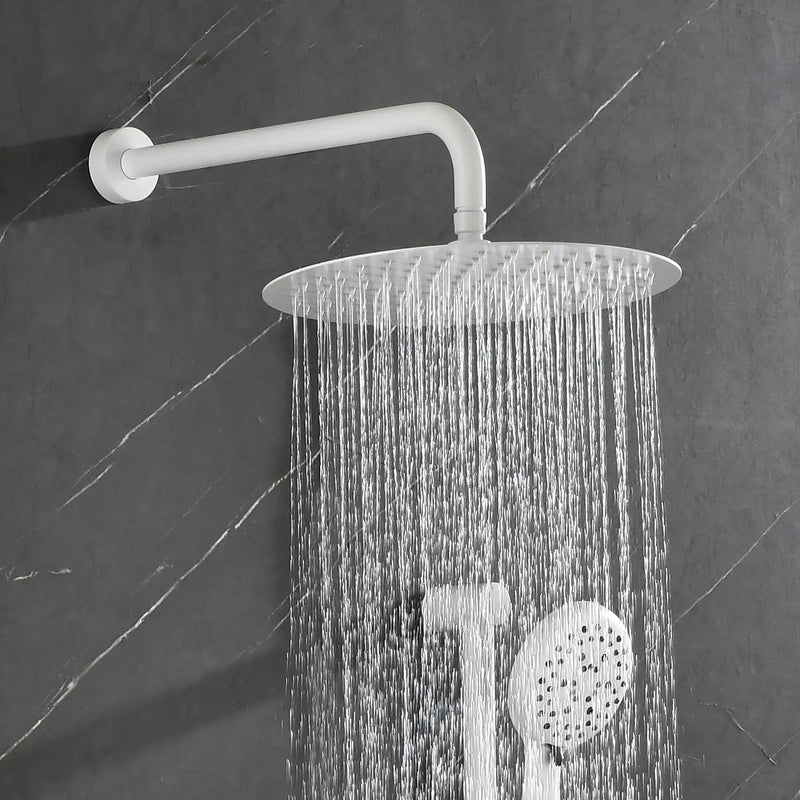 Shower System with Shower Head, Hand Shower, Slide Bar, Bodysprays, Shower Arm, Hose, Valve Trim, and Lever Handles by HouseOfZazla