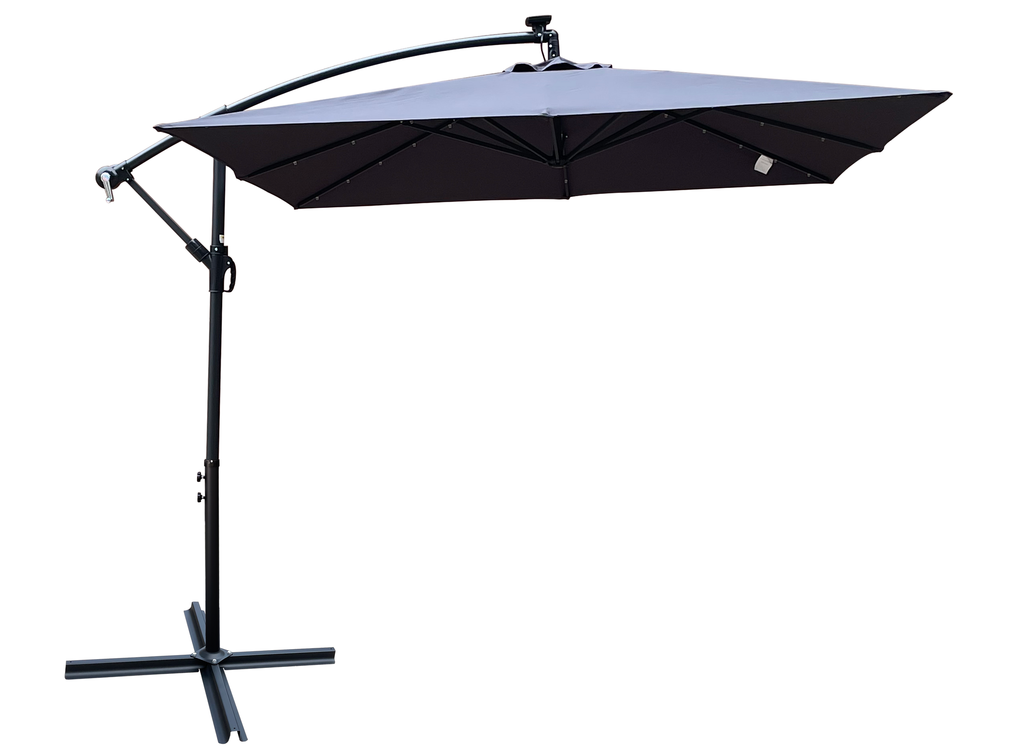 Square 2.5x2.5M Outdoor Patio Umbrella with Solar LED Lights by HouseOfZazla