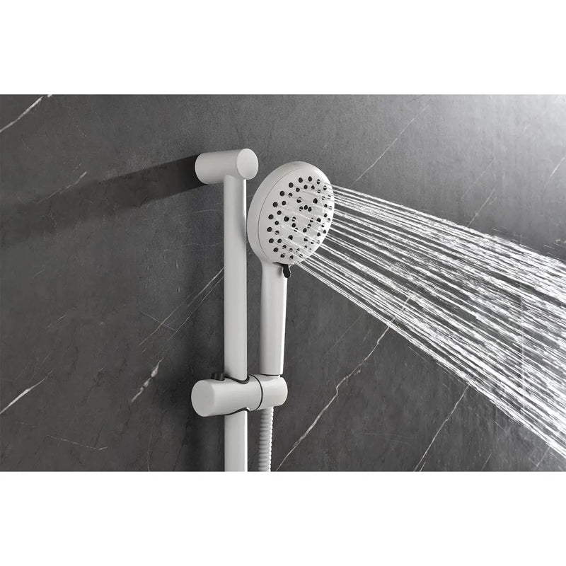 Shower System with Shower Head, Hand Shower, Slide Bar, Bodysprays, Shower Arm, Hose, Valve Trim, and Lever Handles by HouseOfZazla