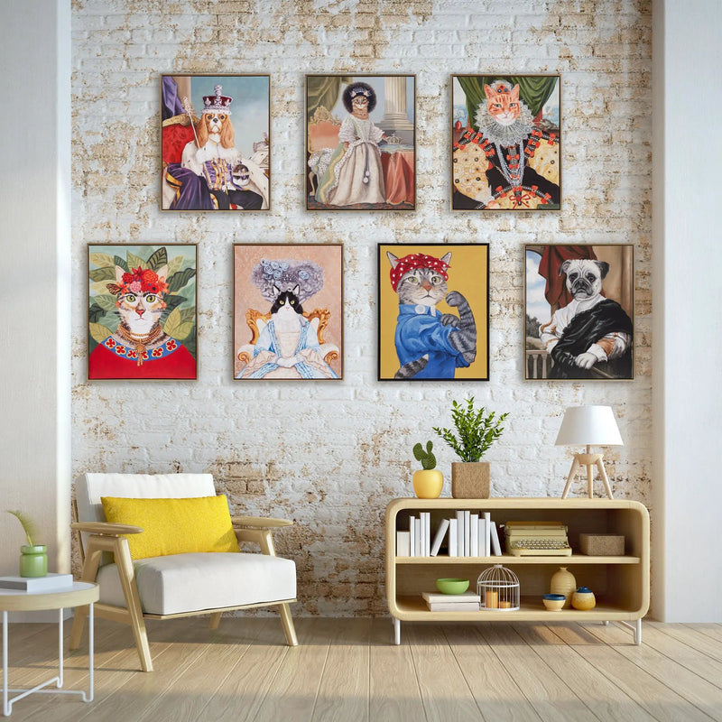 King Charles Spaniel III Framed Canvas Wall Art by HouseOfZazla