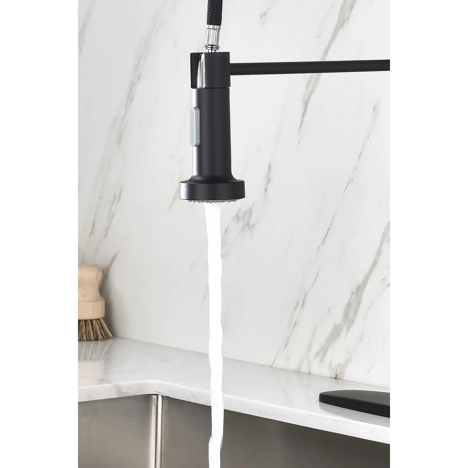 Pull Down Single Handle Spring Kitchen Faucet by HouseOfZazla