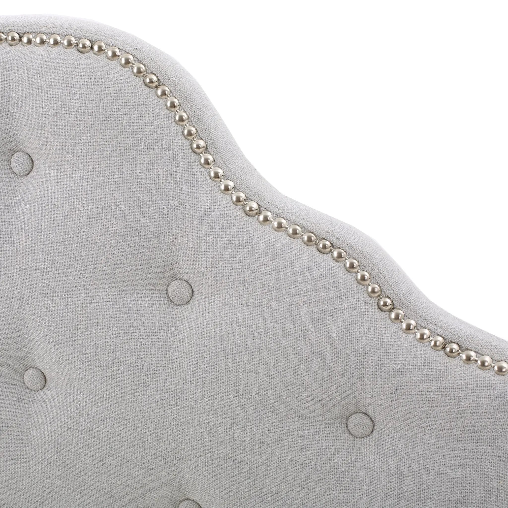 Tufted Upholstered Twin Headboard with Durable Metal Legs by HouseOfZazla