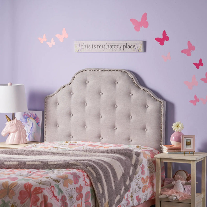 Tufted Upholstered Twin Headboard with Durable Metal Legs by HouseOfZazla