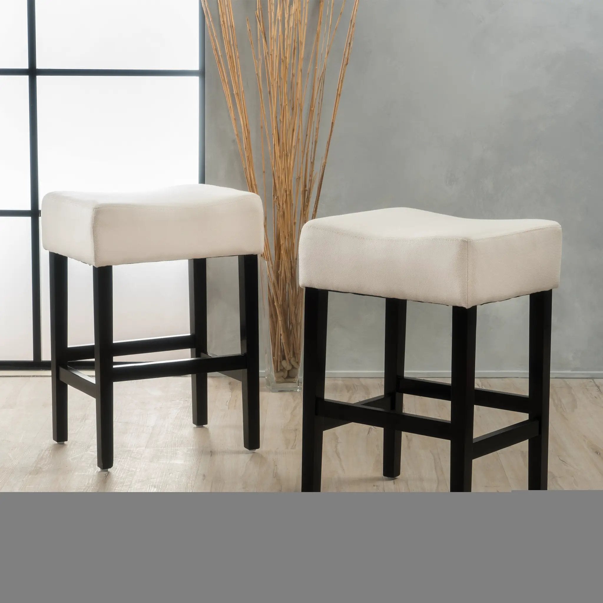 Set of 2, 26.75" Backless Fabric Counter Height Barstool by HouseOfZazla