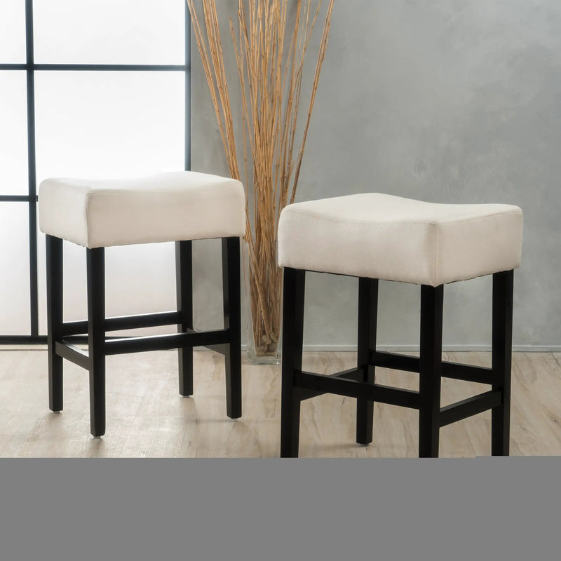 Set of 2, 26.75" Backless Fabric Counter Height Barstool by HouseOfZazla