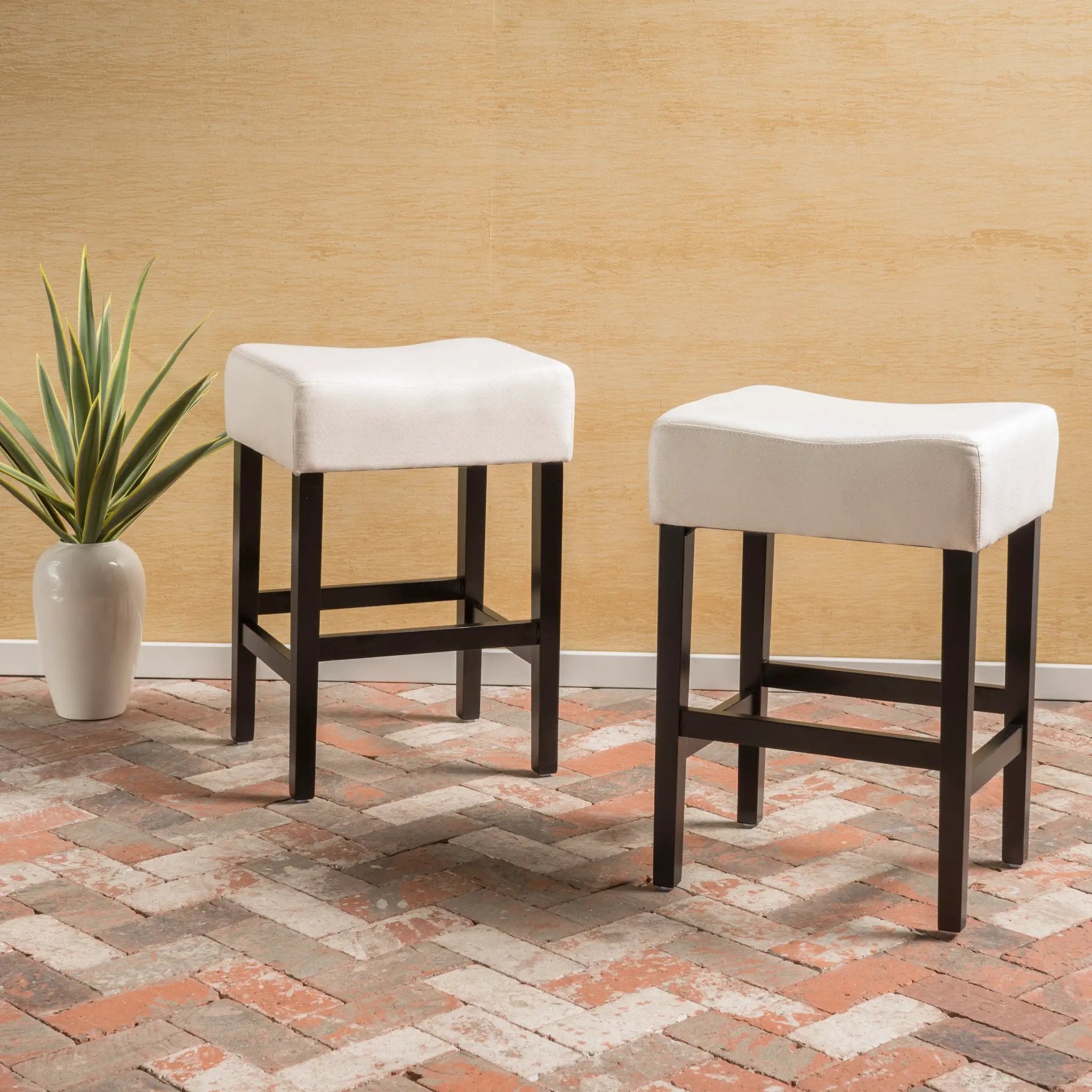 Set of 2, 26.75" Backless Fabric Counter Height Barstool by HouseOfZazla