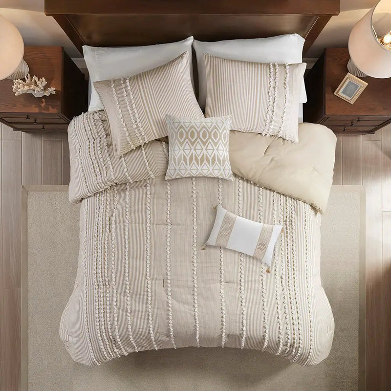 King 3 Piece Cotton Yarn Dyed Comforter Set by HouseOfZazla