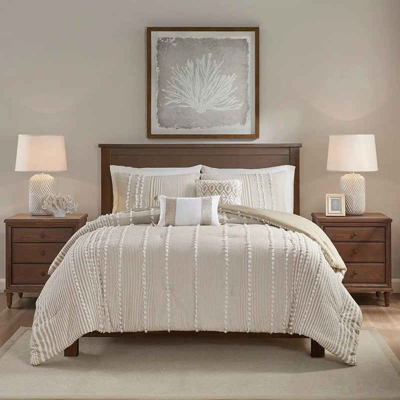 King 3 Piece Cotton Yarn Dyed Comforter Set by HouseOfZazla