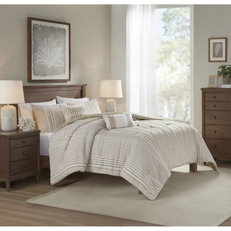 King 3 Piece Cotton Yarn Dyed Comforter Set by HouseOfZazla