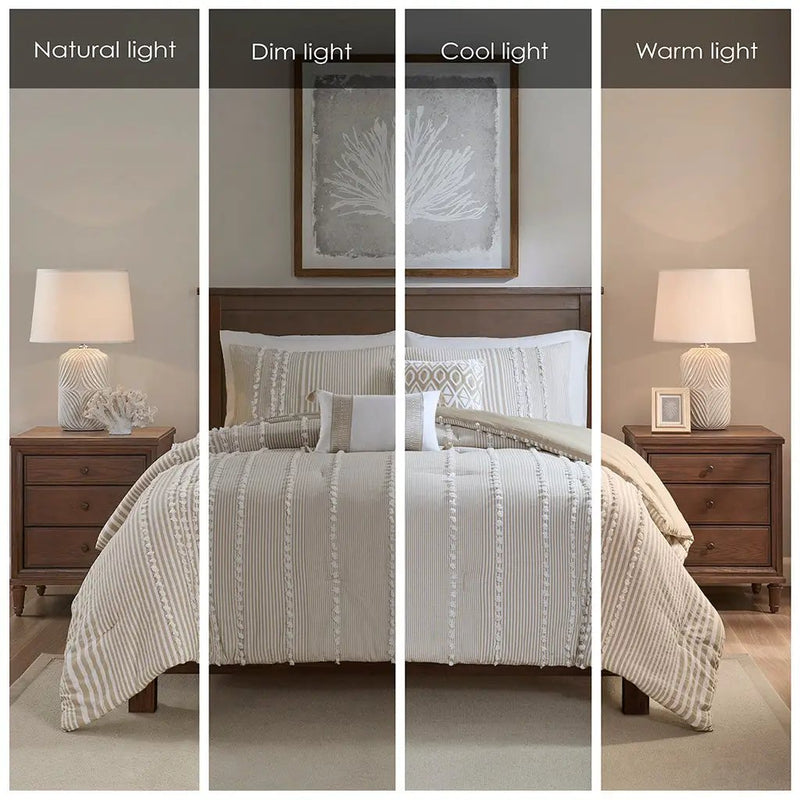 King 3 Piece Cotton Yarn Dyed Comforter Set by HouseOfZazla