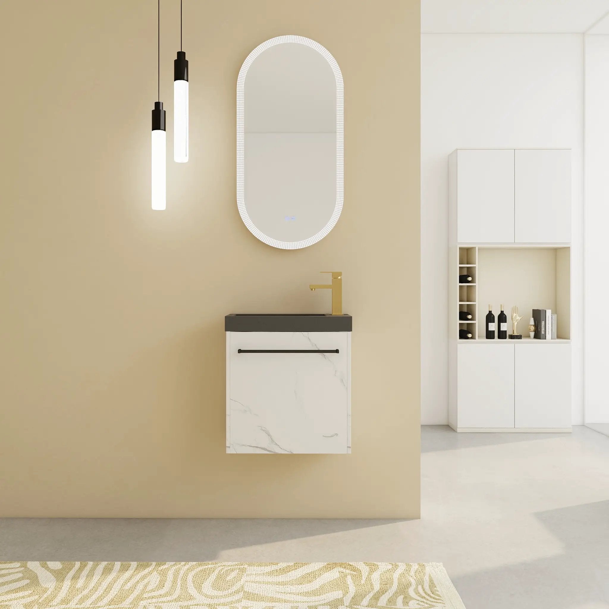 20'' Floating Wall-Mounted Bathroom Vanity with Resin Sink by HouseOfZazla