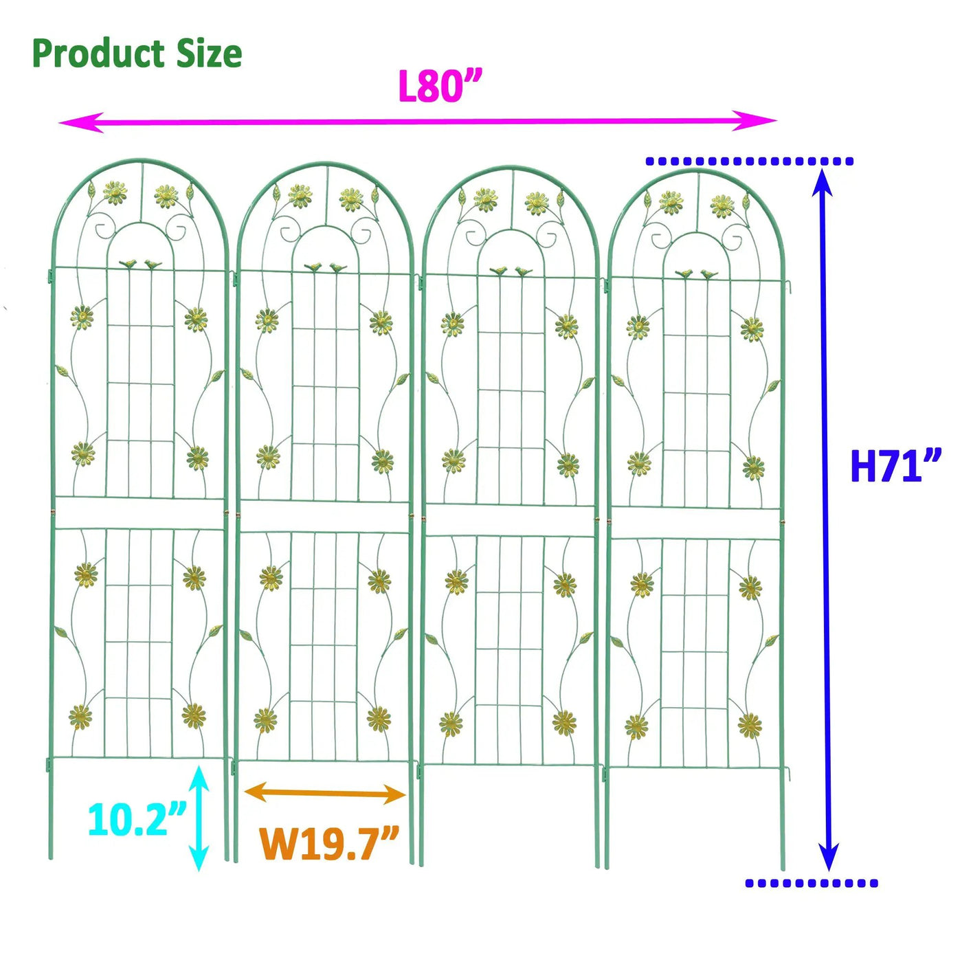 4 Pack Metal Garden Trellis by HouseOfZazla