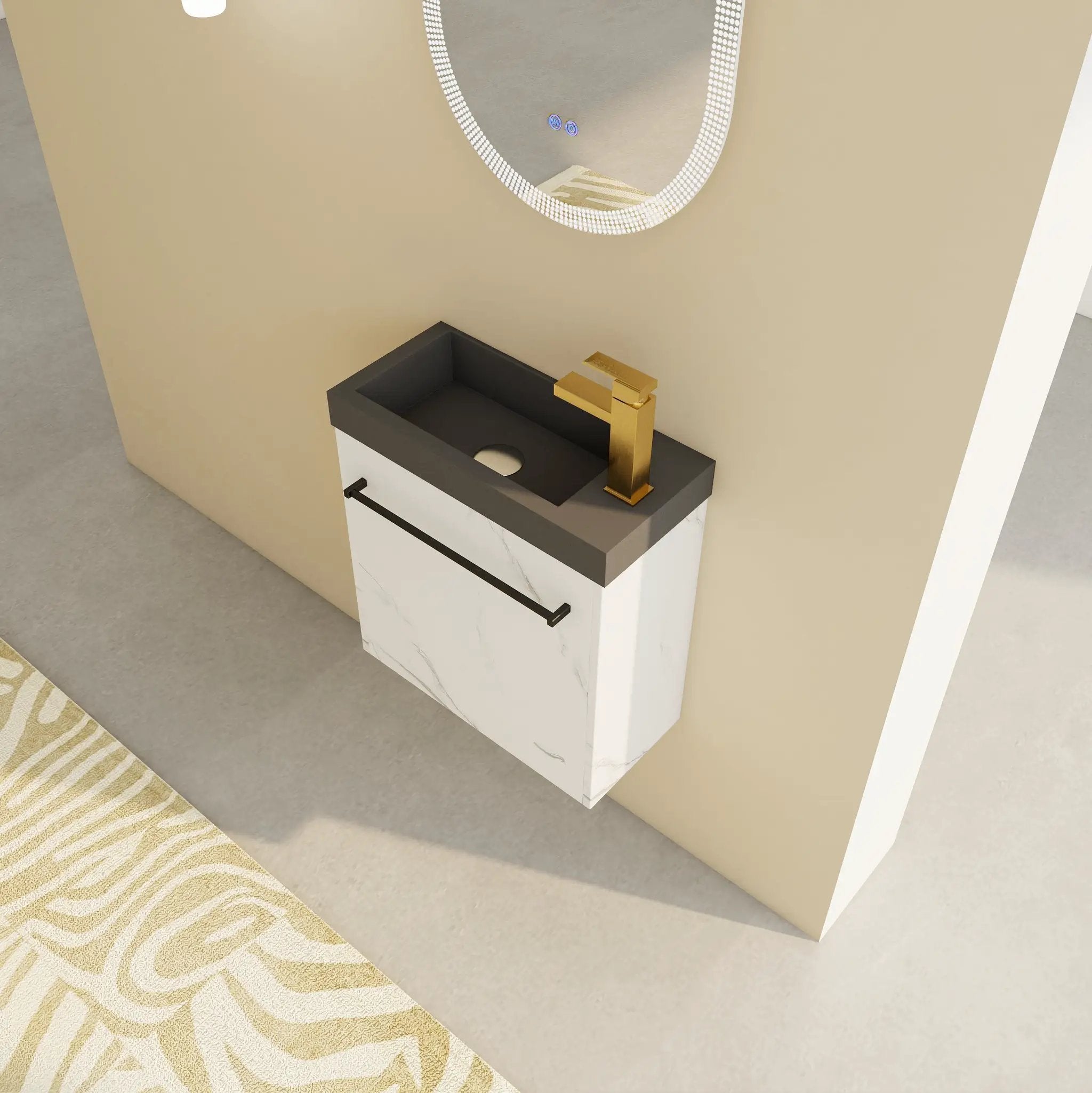 20'' Floating Wall-Mounted Bathroom Vanity with Resin Sink by HouseOfZazla