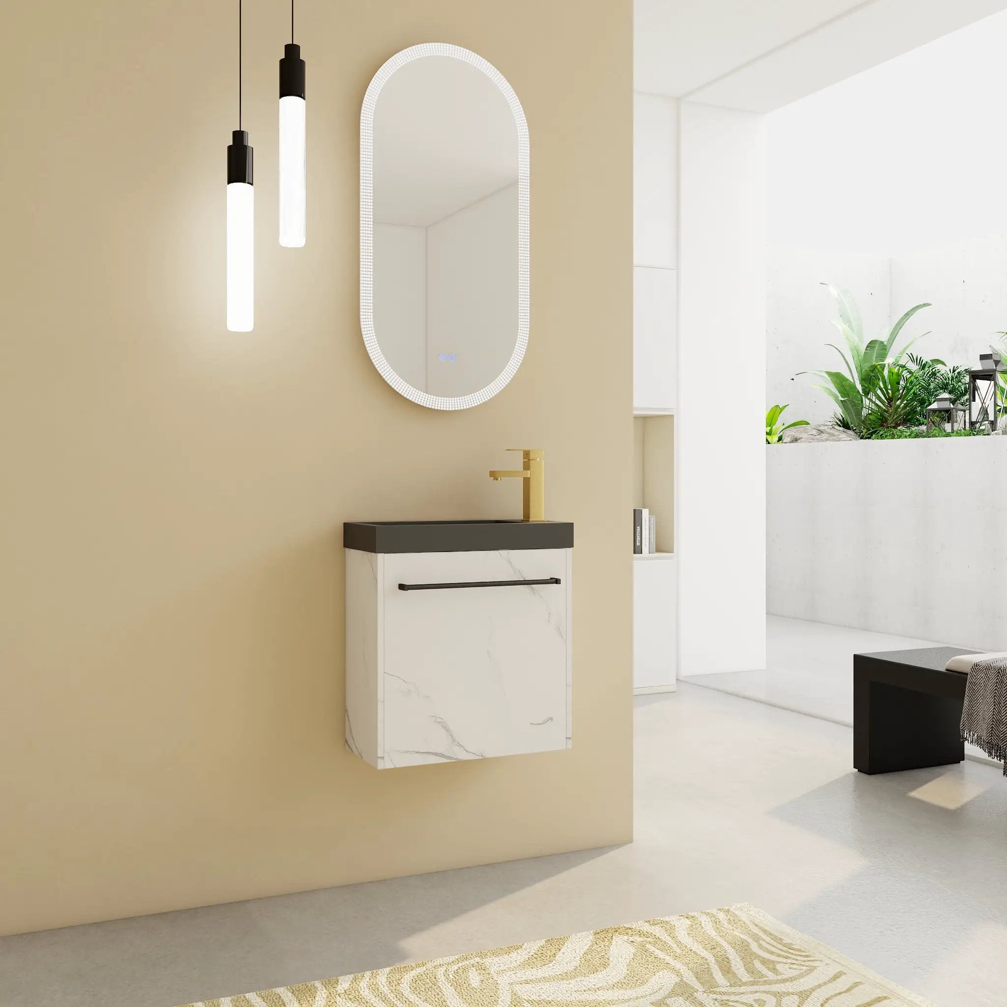 20'' Floating Wall-Mounted Bathroom Vanity with Resin Sink by HouseOfZazla