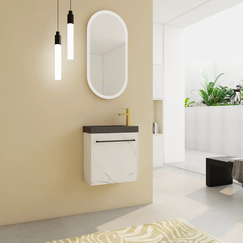 20'' Floating Wall-Mounted Bathroom Vanity with Resin Sink by HouseOfZazla