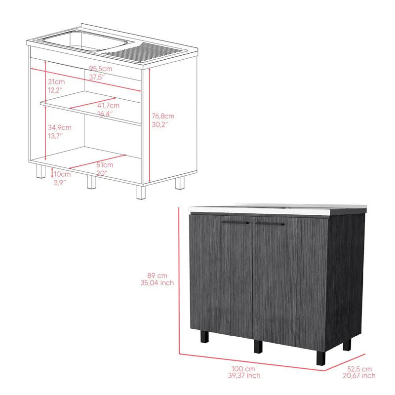 Utility Sink Cabinet Burwood, Kitchen, Smokey by HouseOfZazla