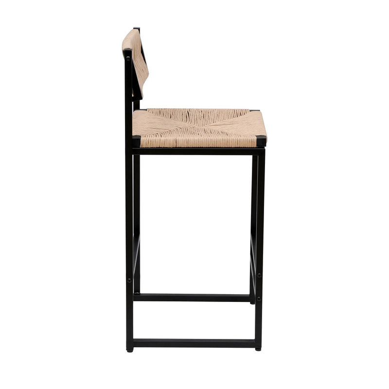 Honey Bar Stools Set of 2 - Paper Rope Weave Dining Chairs by HouseOfZazla