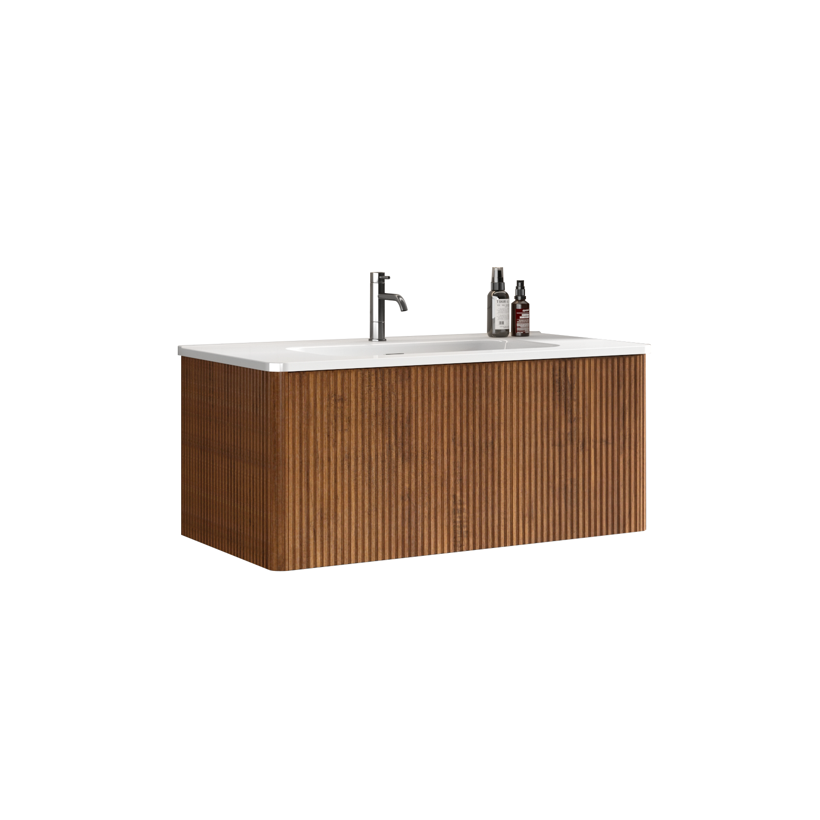 Etna 36" Striped Walnut Floating Bathroom Vanity by HouseOfZazla