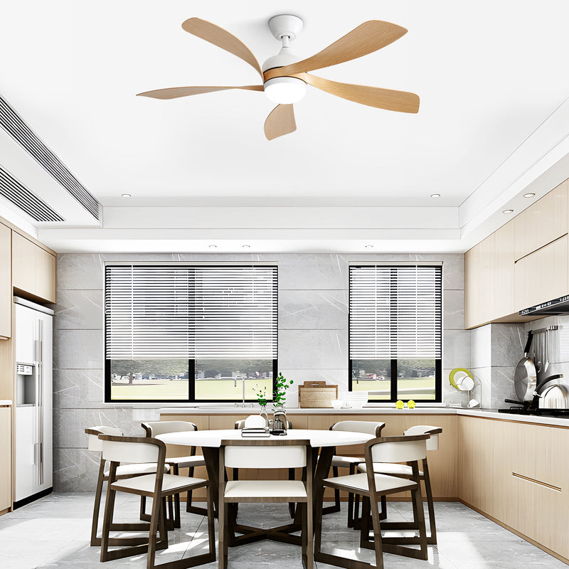 52 Inch Modern Ceiling Fan With 3 Color Dimmable LED Light by HouseOfZazla