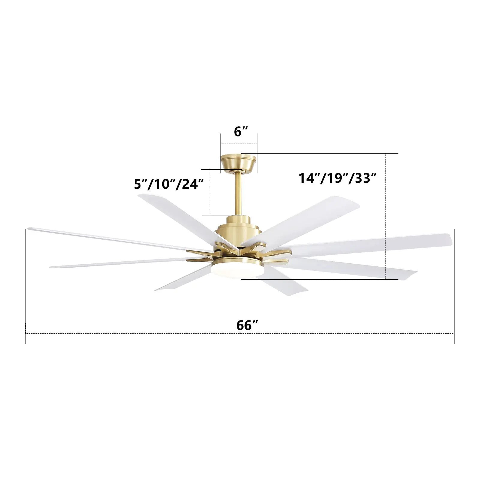 66 Inch Modern Smart Ceiling Fan with Reversible DC Motor and LED Light by HouseOfZazla