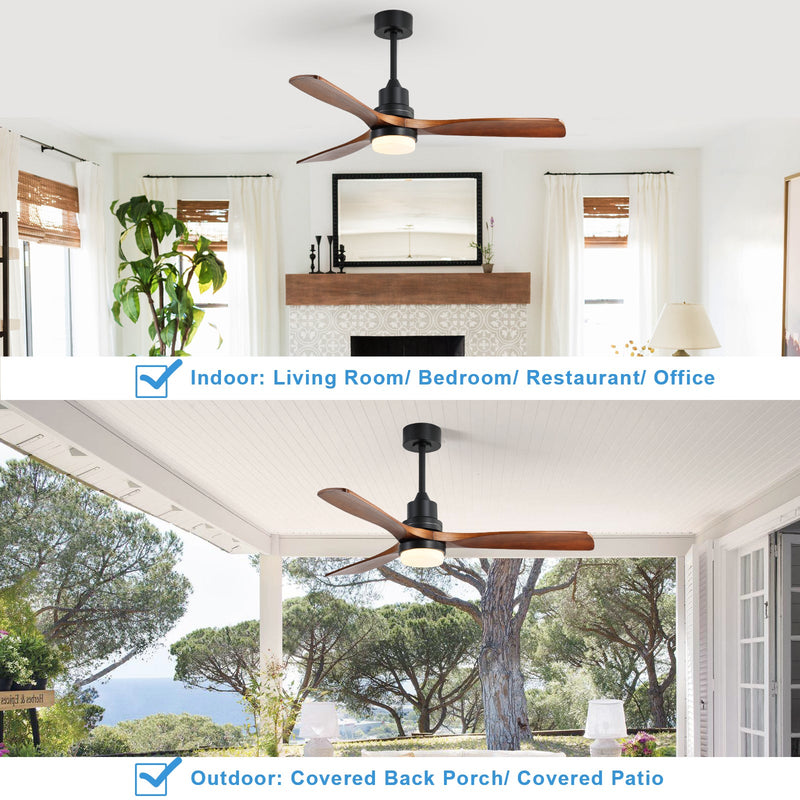 52 Inch Indoor Ceiling Fan with Dimmable LED Light and Remote Control by HouseOfZazla
