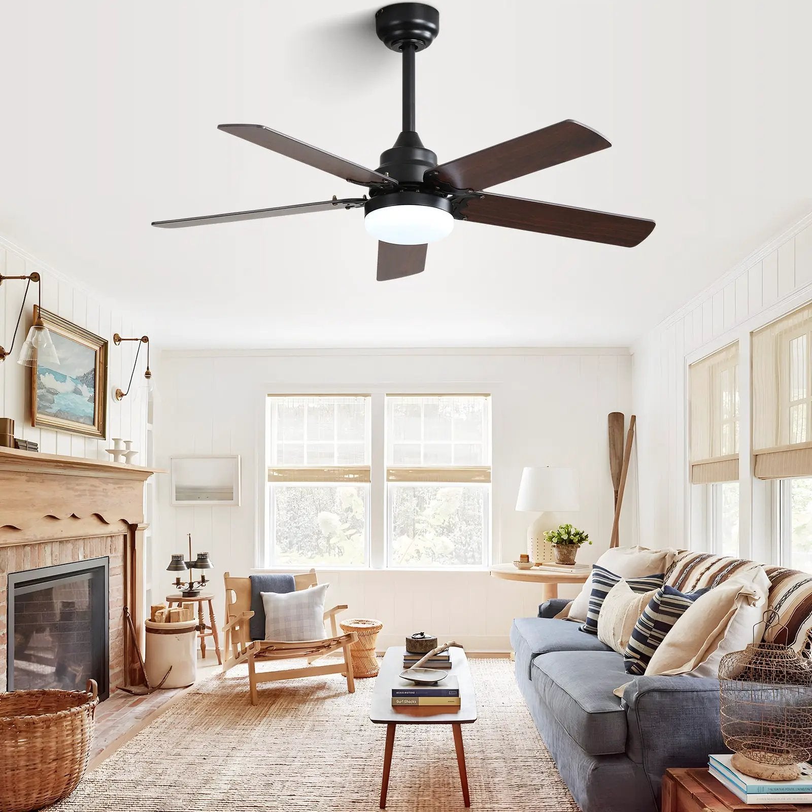 42 Inch Modern Ceiling Fan with LED Light and Remote Control by HouseOfZazla