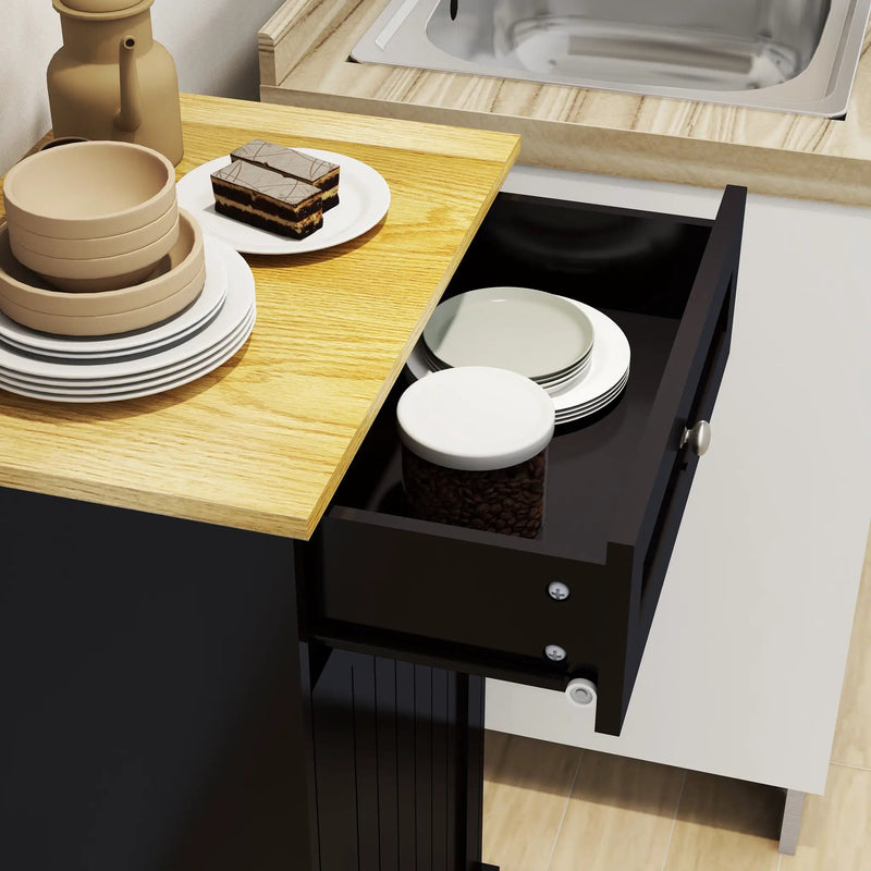 Tilt-Out Trash Cabinet with One Drawer in Black by HouseOfZazla