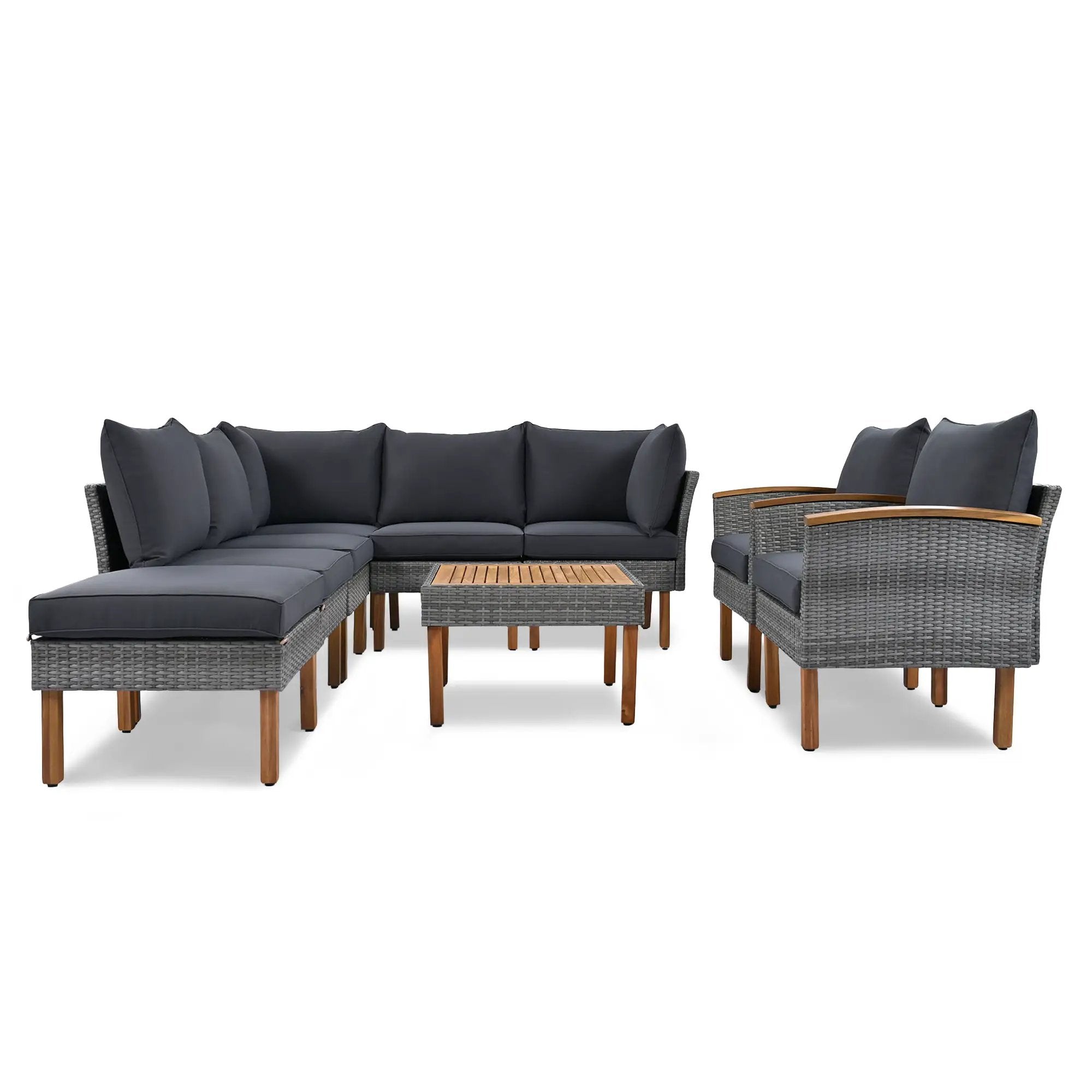 9-Piece Patio Rattan Furniture Set by HouseOfZazla