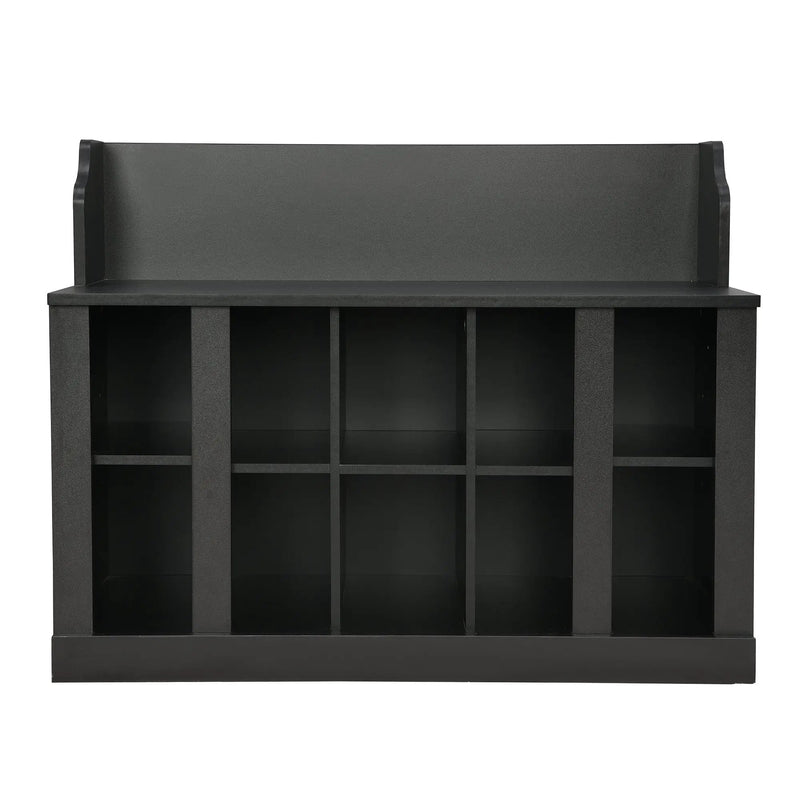 ON-TREND Shoe Storage Bench with Shelves and Hooks by HouseOfZazla