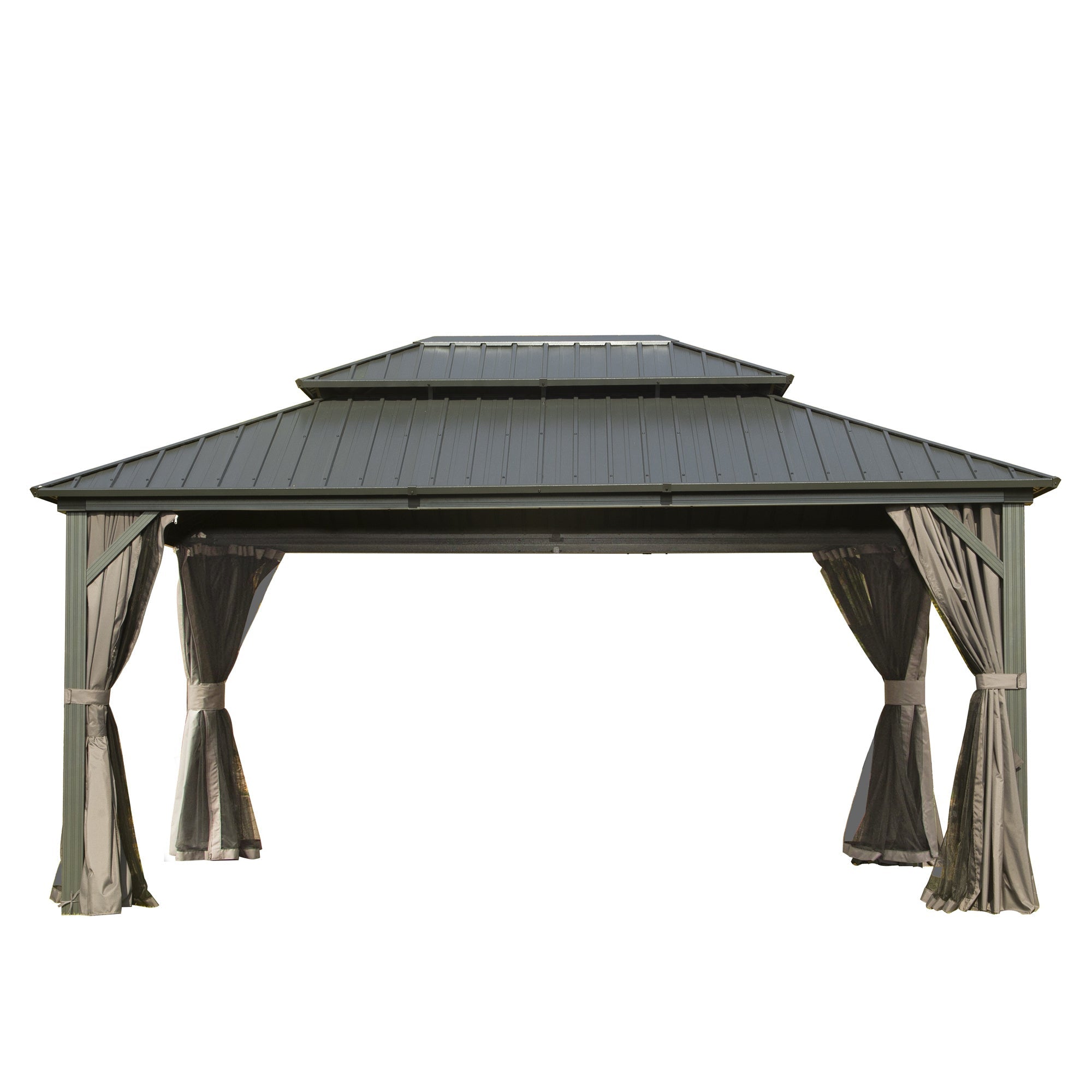 12' x 16' Hardtop Gazebo with Aluminum Frame and Double Roof by HouseOfZazla