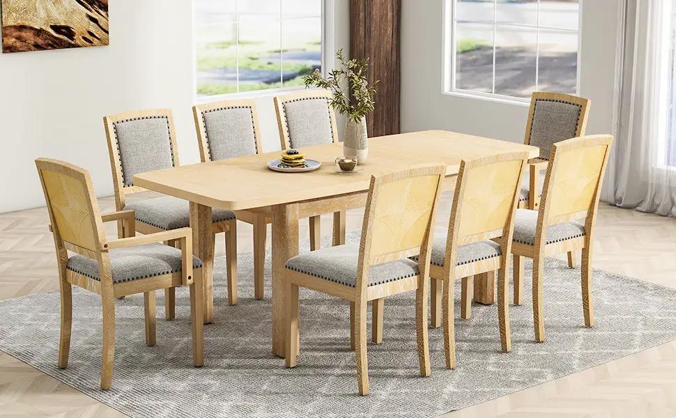 TOPMAX Rustic Extendable 84inch Dining Table Set by HouseOfZazla
