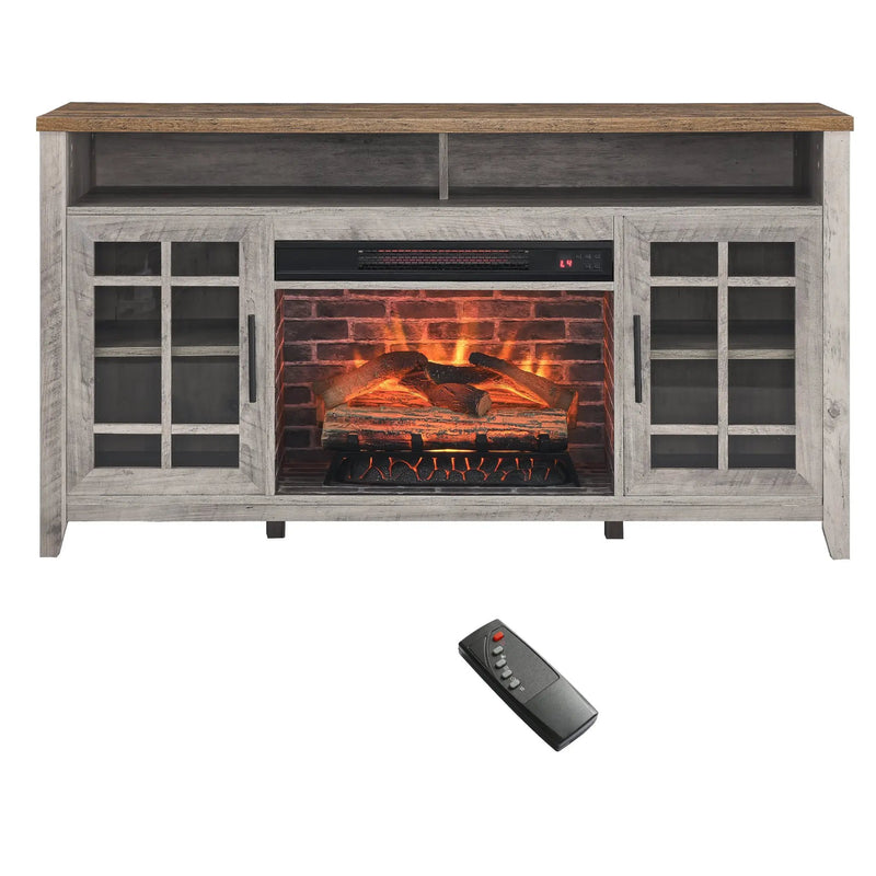 55 Inch TV Media Stand with Electric Fireplace by HouseOfZazla