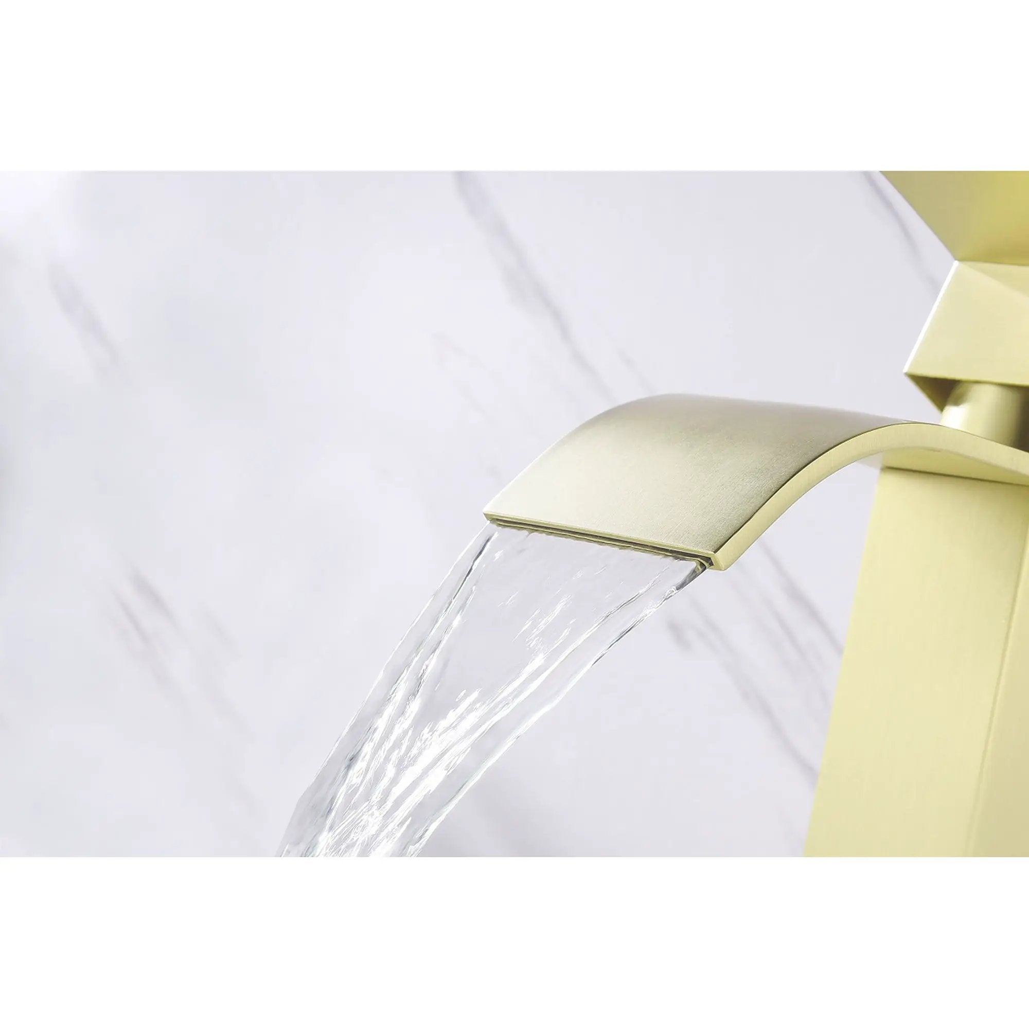 Waterfall Spout Bathroom Sink Single Handle Faucet with Pop-Up Drain (with Overflow) by HouseOfZazla