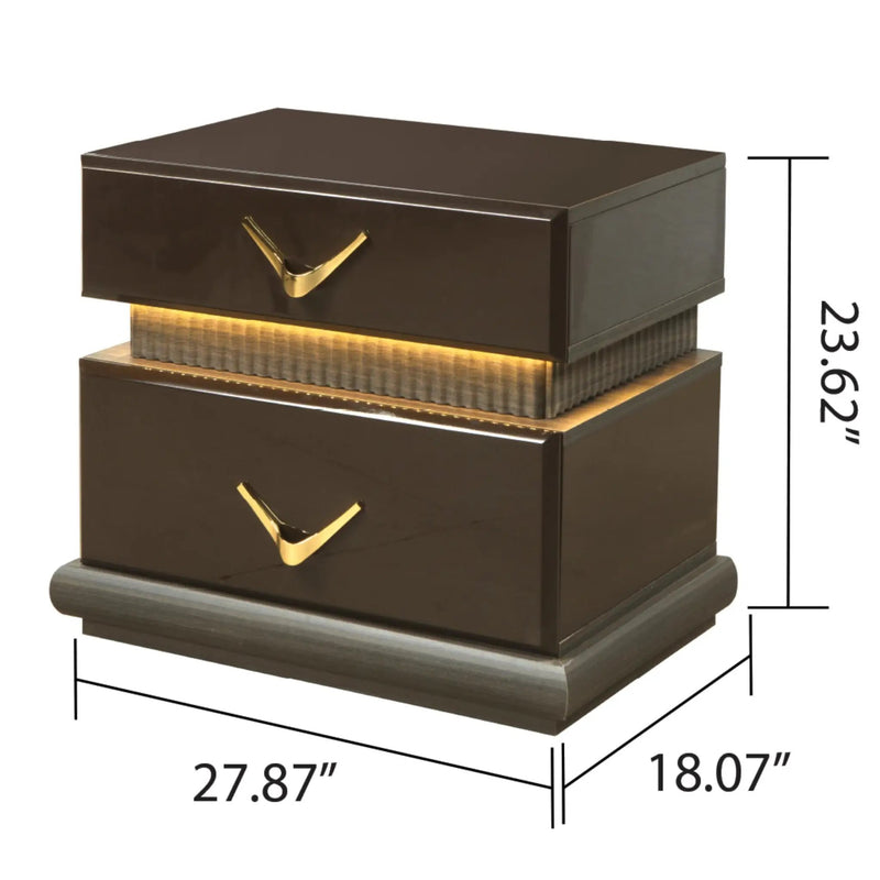 Modern Style 2-Drawer Nightstand Made with Wood by HouseOfZazla