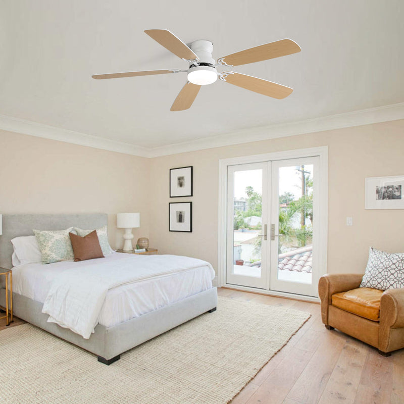 Indoor Modern 52 Inch Ceiling Fan with 6-Speed Remote and LED Light by HouseOfZazla