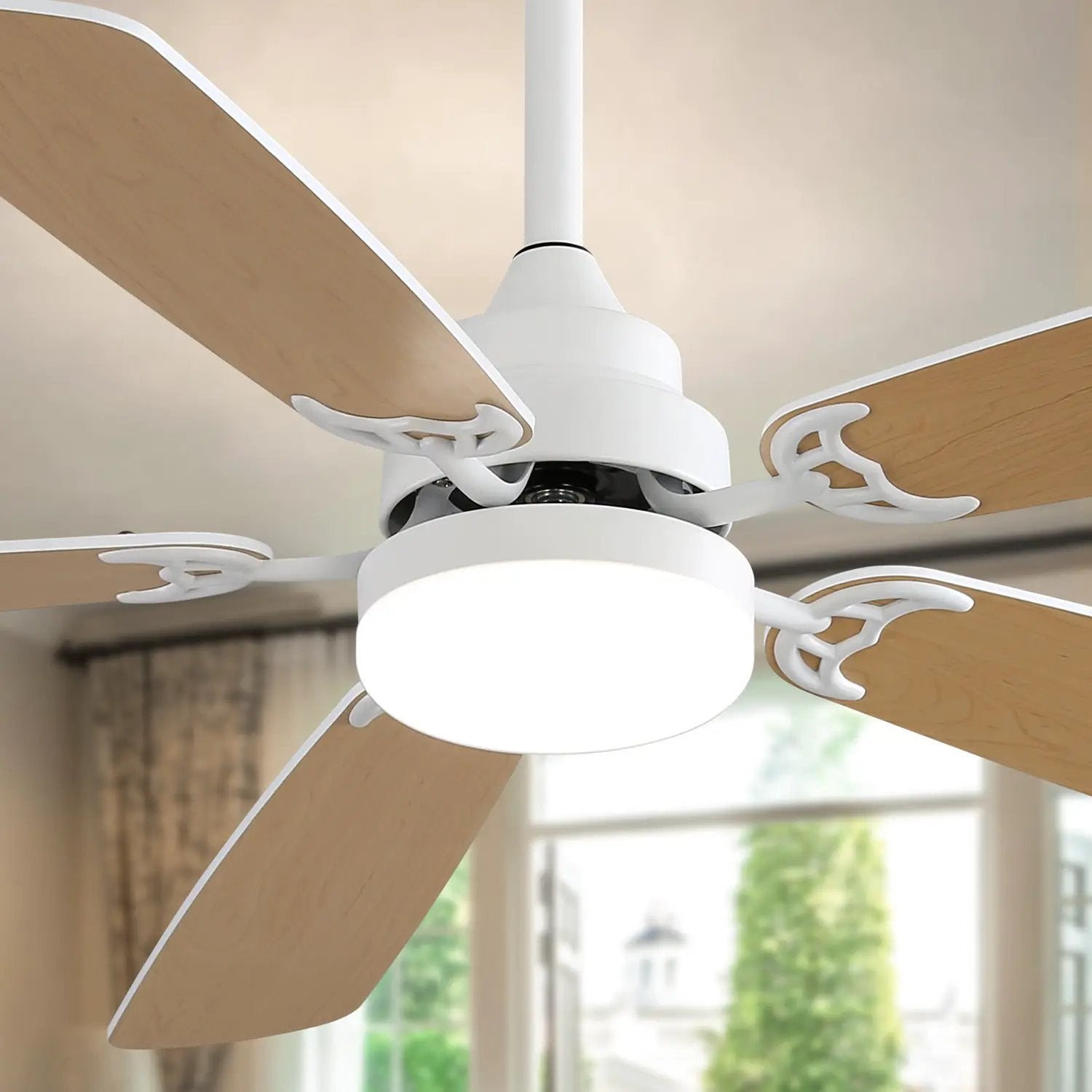 Indoor Modern 52 Inch Ceiling Fan with LED Light and Remote Control by HouseOfZazla