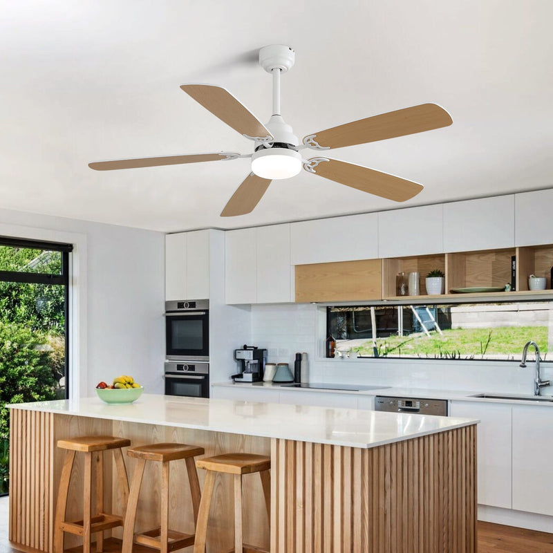 Indoor Modern 52 Inch Ceiling Fan with 6-Speed Remote and LED Light by HouseOfZazla