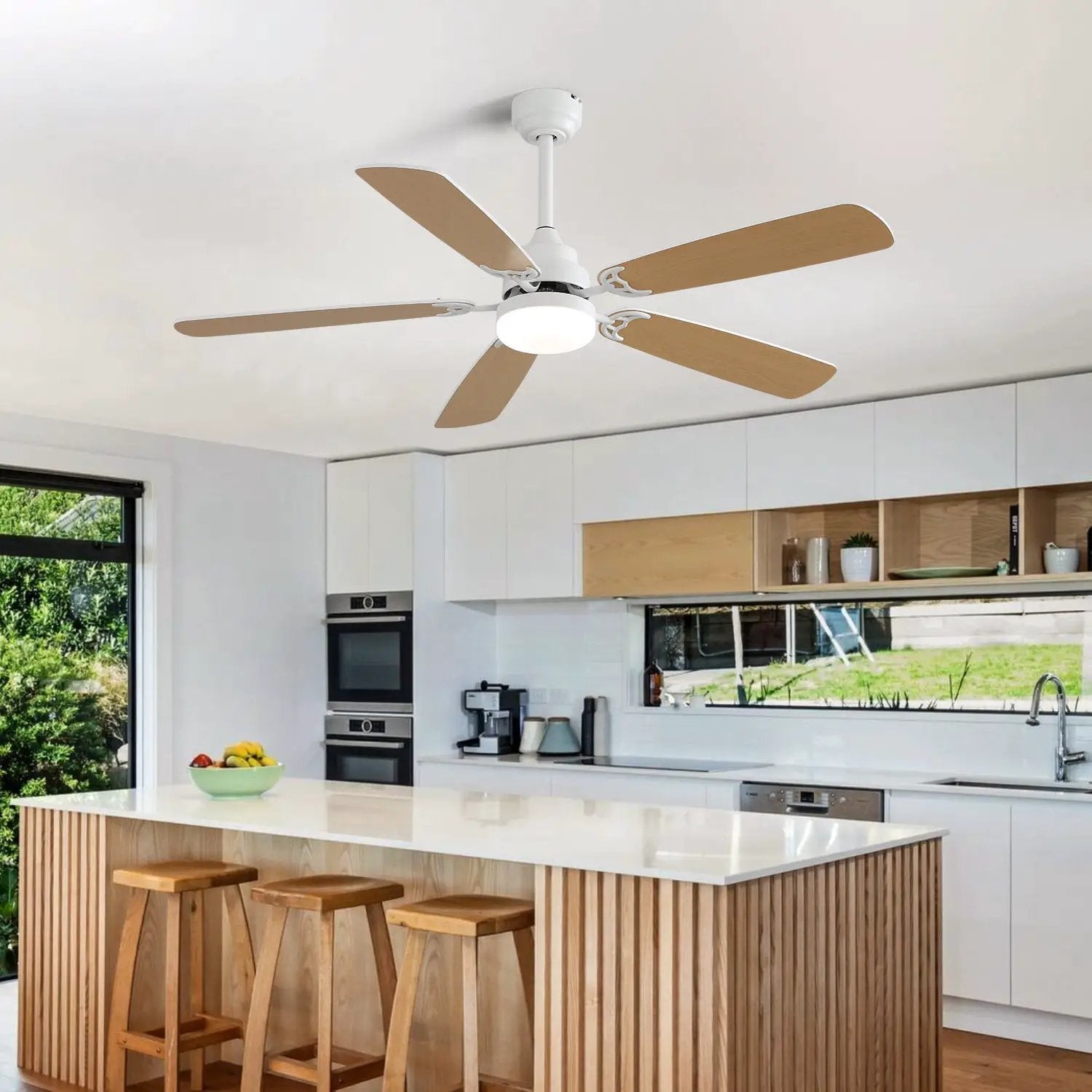 Indoor Modern 52 Inch Ceiling Fan with LED Light and Remote Control by HouseOfZazla