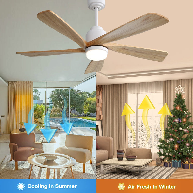52 Inch Ceiling Fan With Dimmable LED Light and Remote Control by HouseOfZazla