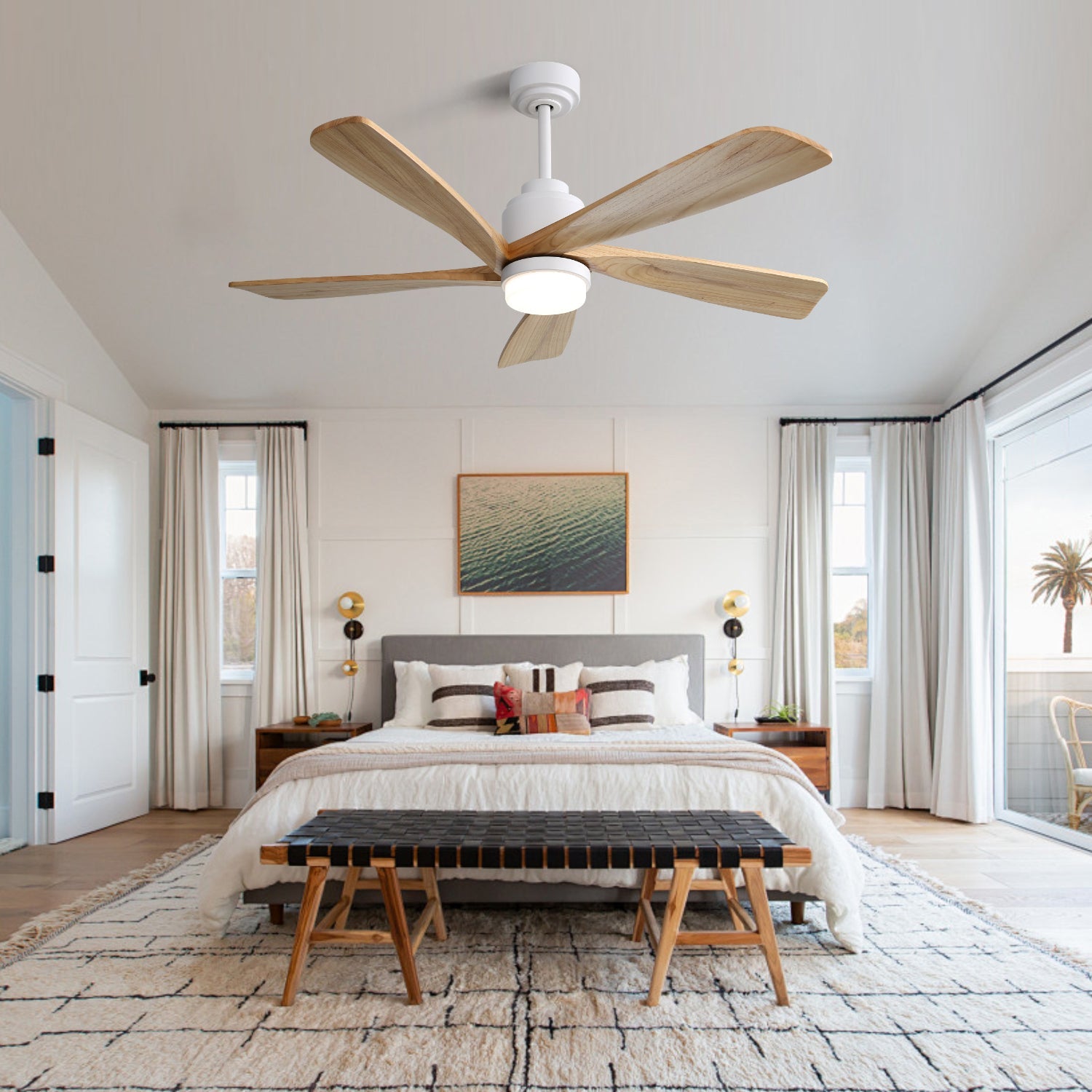 52 Inch Ceiling Fan With Dimmable LED Light and Remote Control by HouseOfZazla