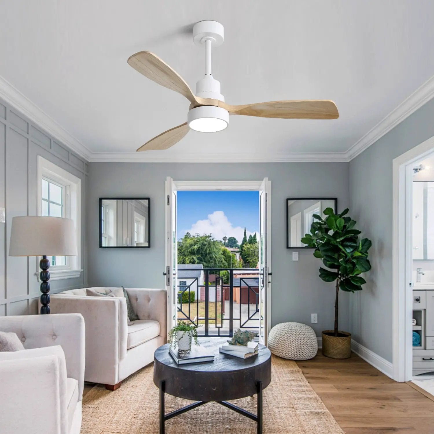 48 Inch Indoor Ceiling Fan with Light and Remote Control by HouseOfZazla