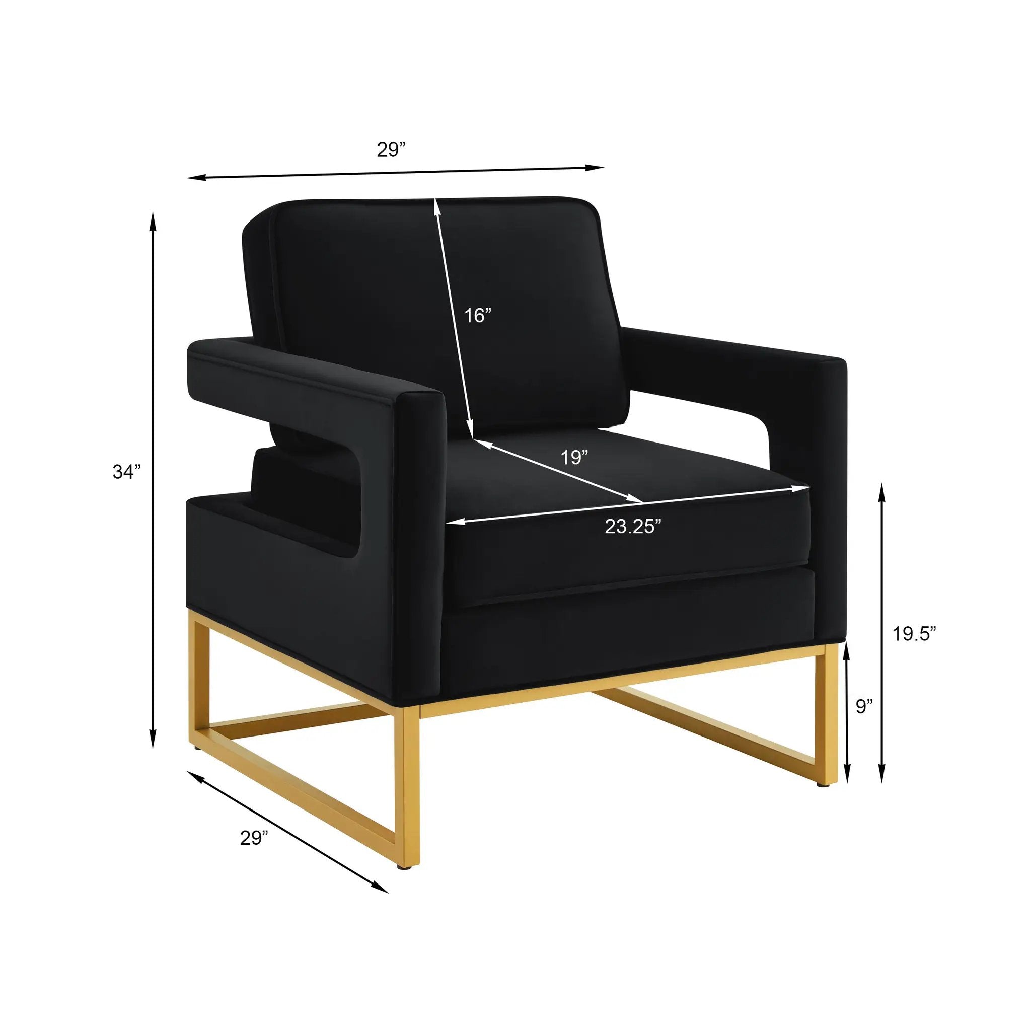 Modern Style Accent Chair with Velvet Fabric by HouseOfZazla