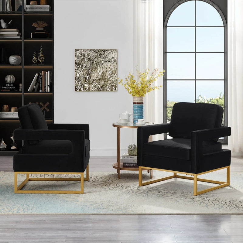 Modern Style Accent Chair with Velvet Fabric by HouseOfZazla