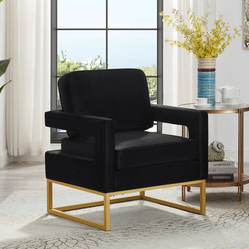 Modern Style Accent Chair with Velvet Fabric by HouseOfZazla