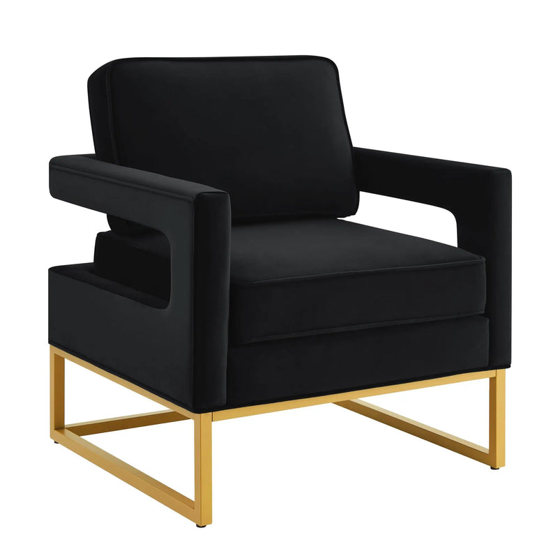 Modern Style Accent Chair with Velvet Fabric by HouseOfZazla
