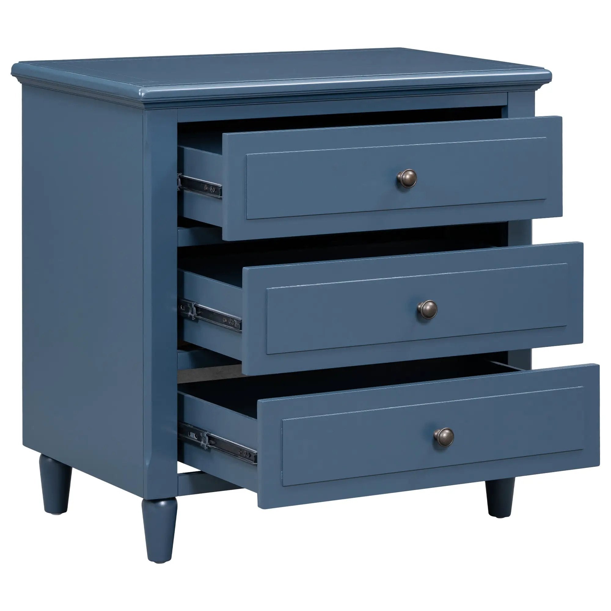 U_STYLE 28'' Pine Wood Nightstand with 3 Drawers by HouseOfZazla