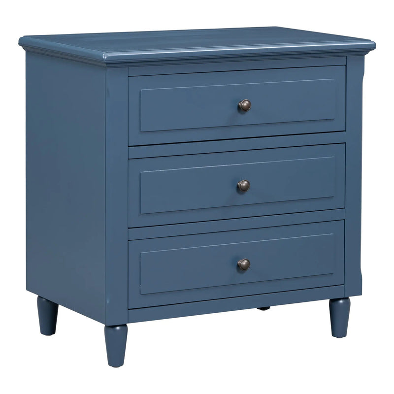 U_STYLE 28'' Pine Wood Nightstand with 3 Drawers by HouseOfZazla