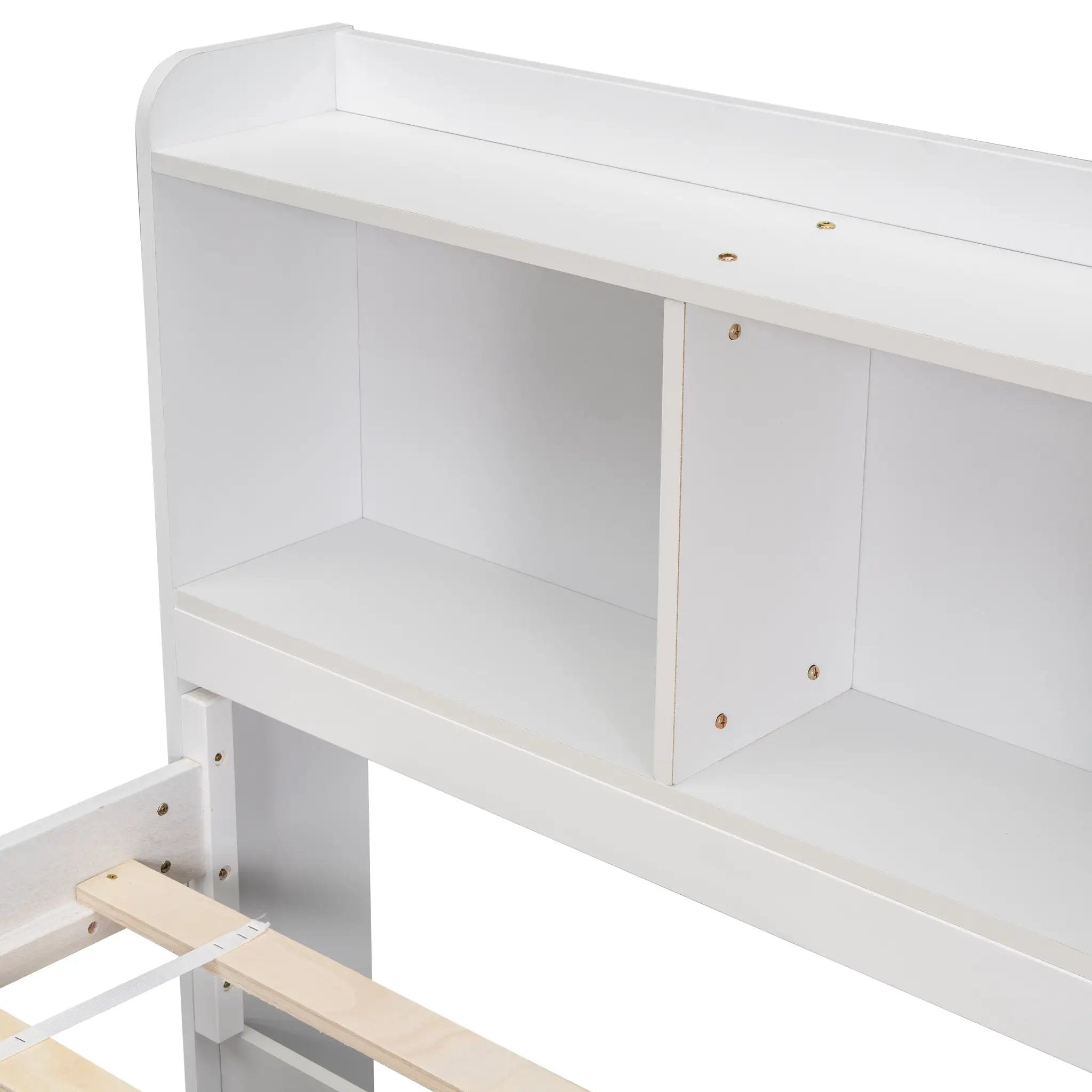 Full Bed with Bookcase Headboard, Under Bed Storage Drawers and Bed End Storage Case by HouseOfZazla