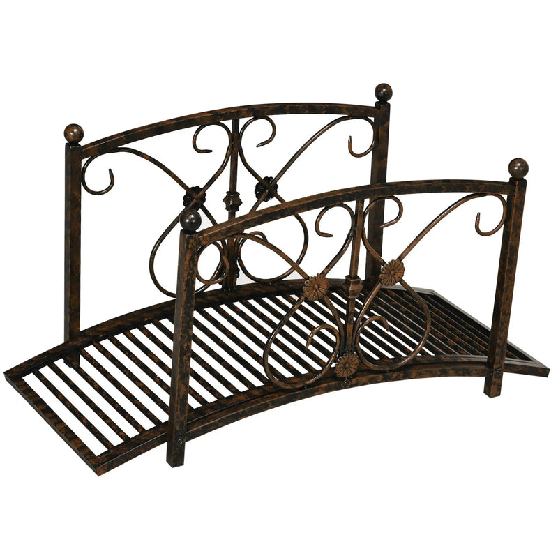 Outsunny 3.3FT Metal Arch Zen Garden Bridge by HouseOfZazla